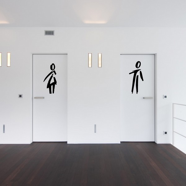Exemple de stickers muraux: Toilettes Dames Traits